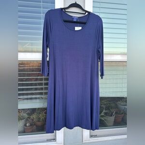 Born in America Navy Swing Dress with Pockets